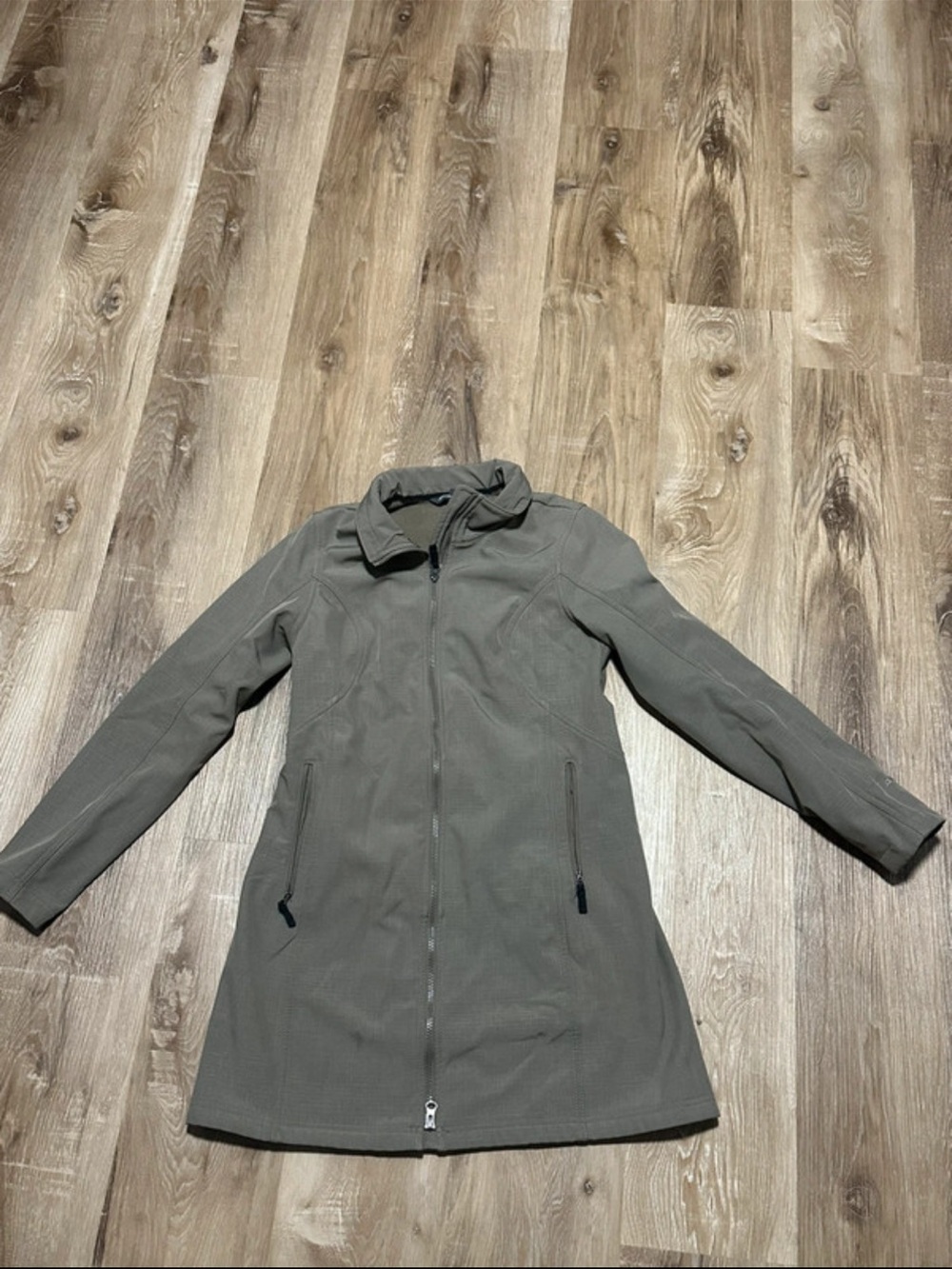 Eddie Bauer Olive Green Long Trench Coat